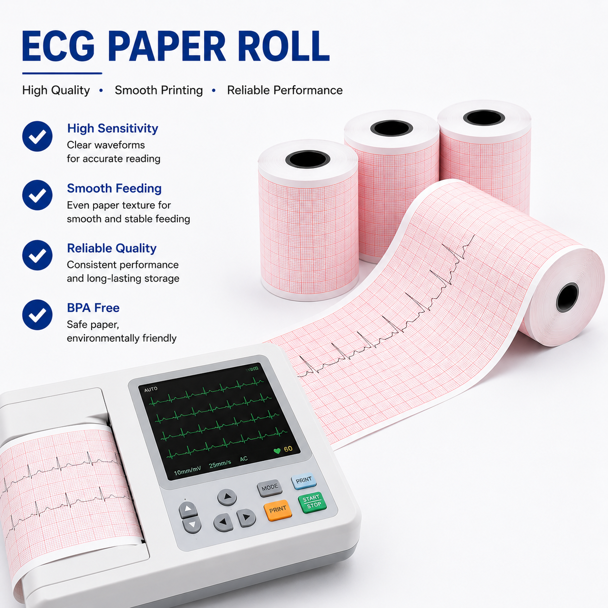 Medical ECG thermal recording paper for hospital equipment