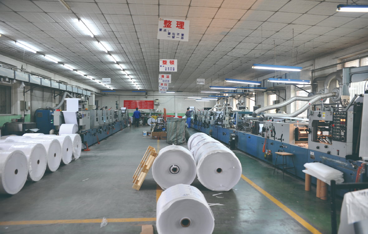 Huiyinda factory interior -- automated thermal coating and slitting production line